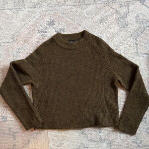Zara Olive Green Crew Neck Sweater